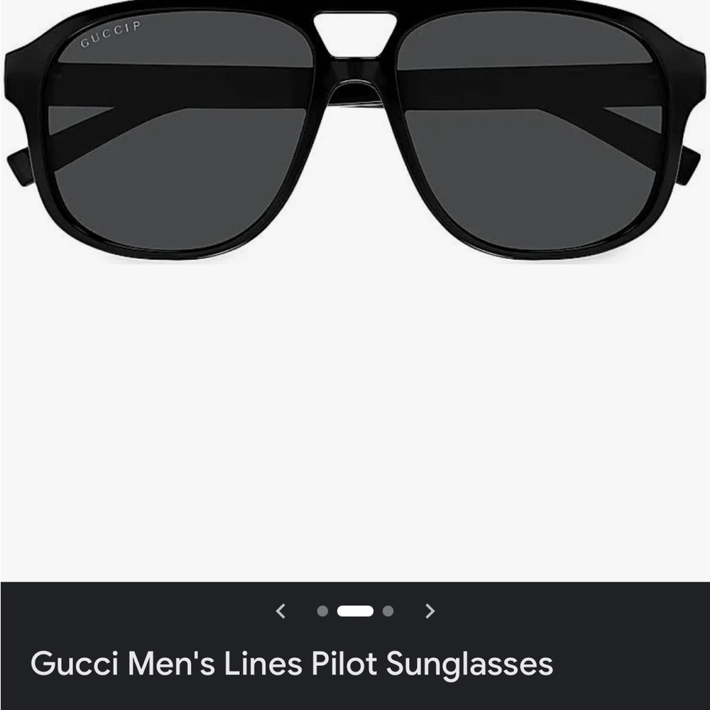 Gucci Black Aviator Sunglasses